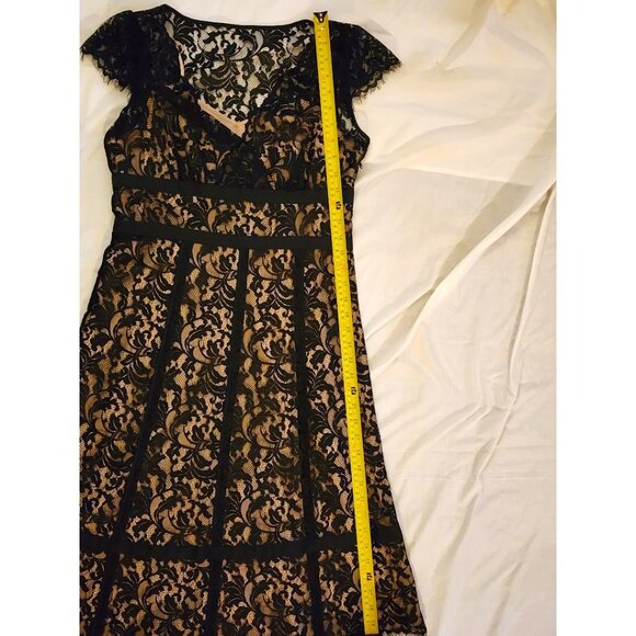 Ann Taylor Loft Petites Black Lace Cocktail Dress – Size 6P Elegant Evening - Picture 4 of 7